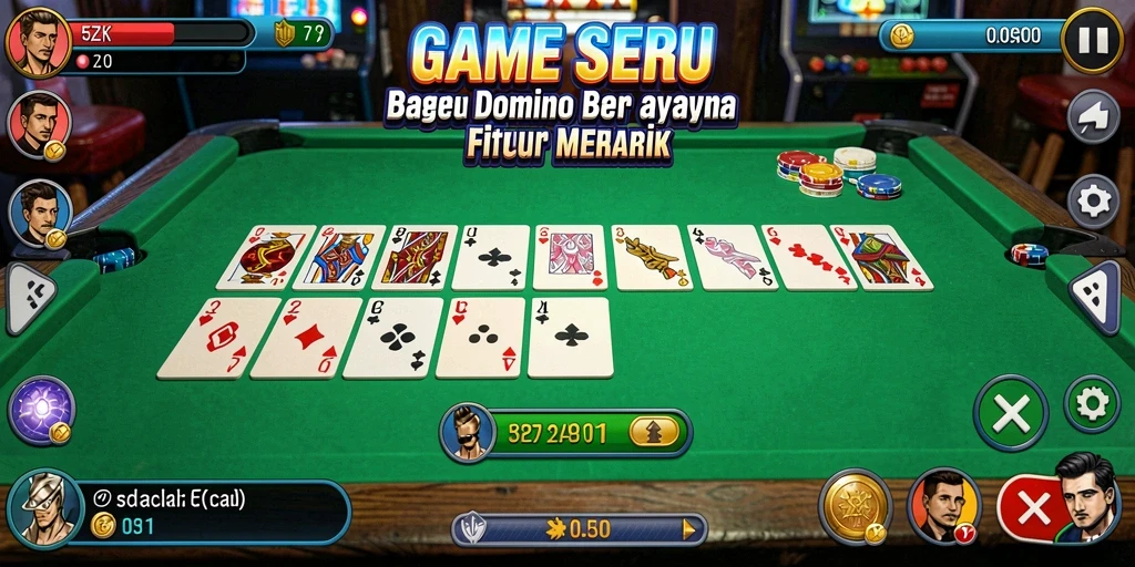 Gameplay mendebarkan dalam game Domino 5ZK yang penuh warna.