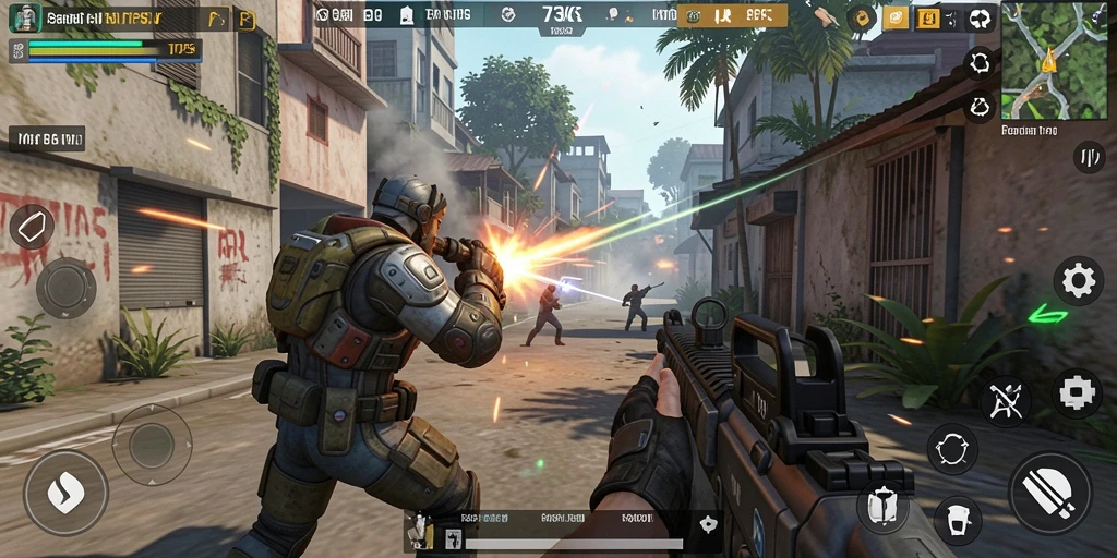 Tampilan aksi menegangkan dalam game TPS 73K.