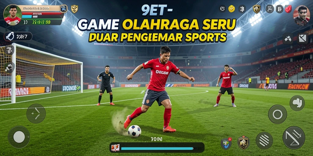 Screenshot utama 9ET menampilkan aksi seru dalam permainan olahraga.