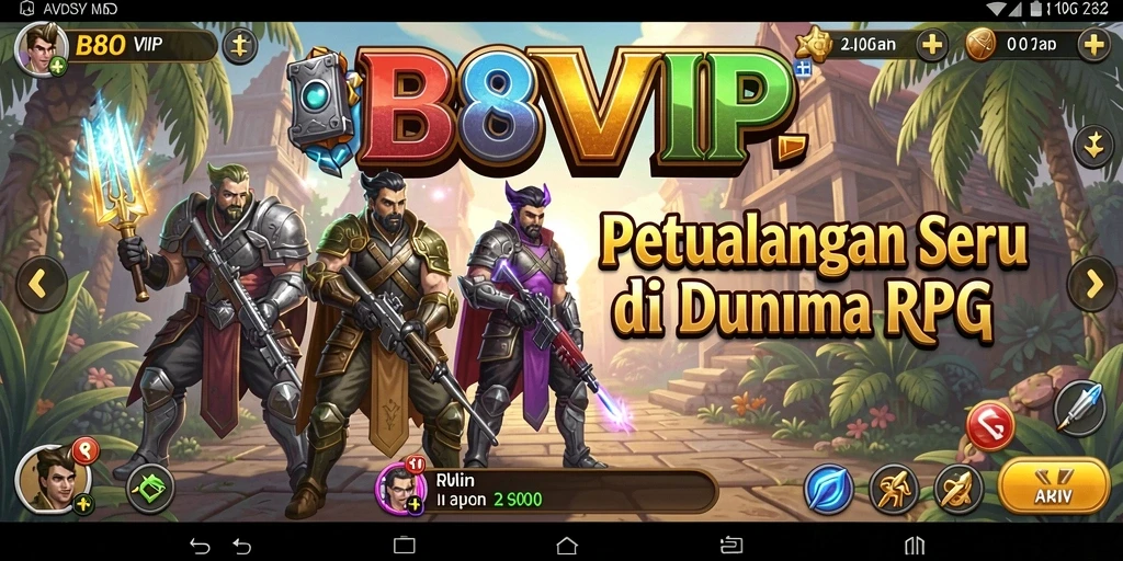 Tangkapan layar B8VIP menampilkan aksi seru dalam pertempuran RPG.