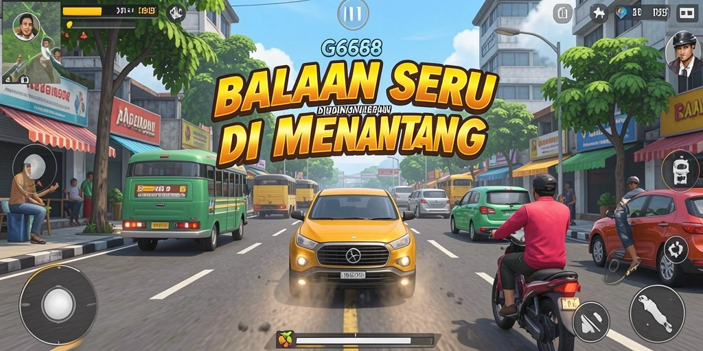 Screenshot gameplay G668 menampilkan aksi balapan yang mendebarkan dan grafis berkualitas tinggi.