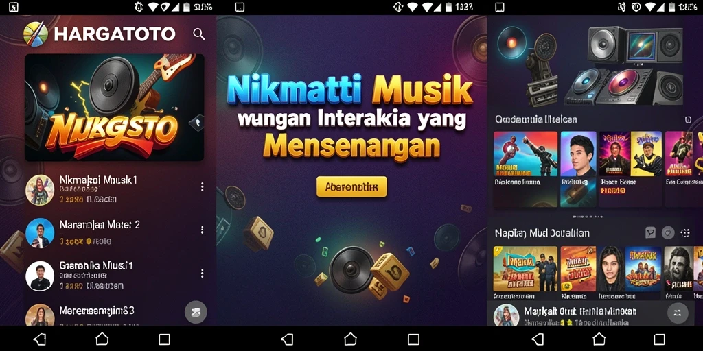 Screenshot gameplay HARGATOTO yang menampilkan interaksi musik yang menyenangkan.