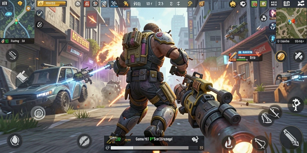 Screenshot utama menunjukkan aksi mendebarkan dalam game TPS.