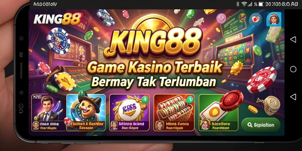 Screenshot utama KING88 menunjukkan gameplay kasino yang mendebarkan.