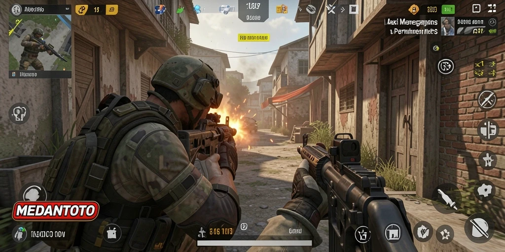 Tangkapan layar menunjukkan aksi gameplay intens dalam MEDANTOTO.