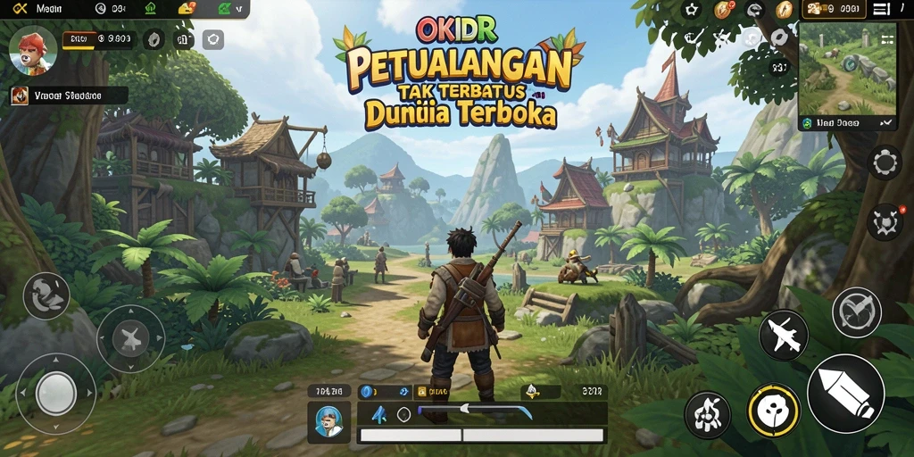 Tangkapan layar gameplay yang menampilkan eksplorasi dunia terbuka yang luas.