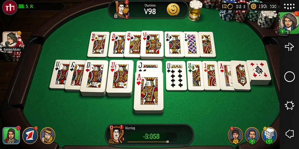 Tampilan gameplay V98 yang menegangkan dan mendebarkan.