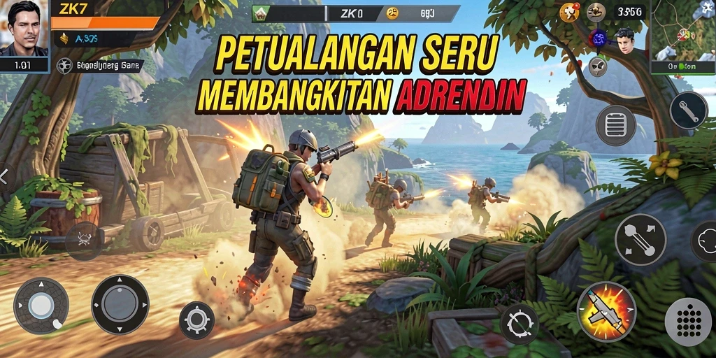 Screenshot gameplay ZK7 menampilkan aksi petualangan yang seru dan menantang.